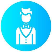 waiter avatar vector round solid icon