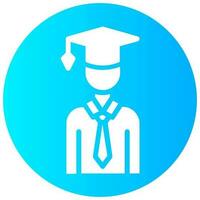 student avatar vector round solid icon