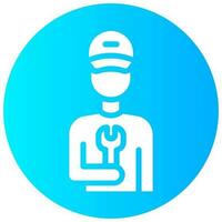 technician avatar vector round solid icon