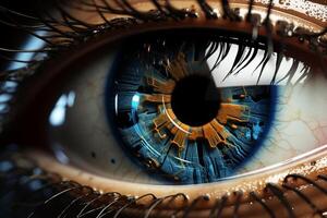 Technological insight, Abstract eye concept embodies high-tech vision and innovation AI Generated photo