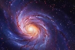 Celestial spectacle, Telescope frames a mesmerizing spiral galaxy AI Generated photo