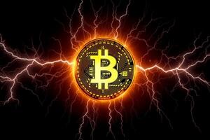 Bitcoins lightning network, Rapid transactions in decentralized finance DeFi photo