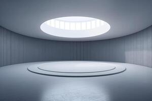 Contemporary round-shaped room with a minimalist and empty interior design AI Generated photo