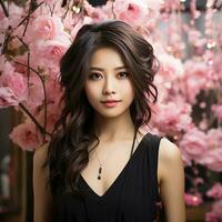 asiático belleza mujer modelo foto
