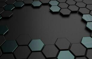 Abstract realistic background. realistic hexagonal 3d render photo