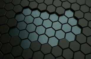 Abstract realistic background. realistic hexagonal 3d render photo