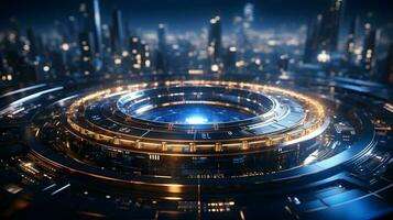 Futuristic Circuitry. Abstract Motion Graphic for Data Center and Internet Speed photo
