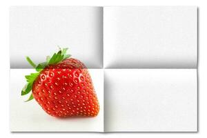 Creative picture of strawberry isolated on white background. photo