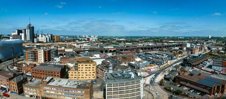 Aerial view of the Birmingham city center. photo