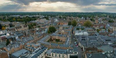 Aerial view over the city of Oxford with Oxford University. photo