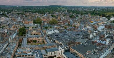 Aerial view over the city of Oxford with Oxford University. photo