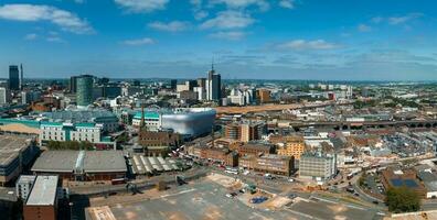 View of the skyline of Birmingham, UK including The church of St Martin photo