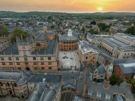 Aerial view over the city of Oxford with Oxford University. photo