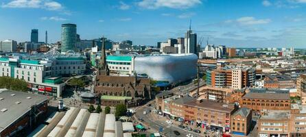 View of the skyline of Birmingham, UK including The church of St Martin photo