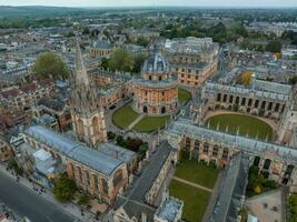 Aerial view over the city of Oxford with Oxford University. photo