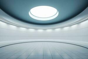 Minimalistic and futuristic round room with an empty interior design AI Generated photo