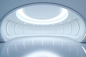 Minimalistic round space boasting a futuristic design and empty interior photo