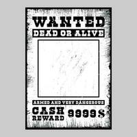 Westerm wanted poster template vector