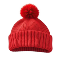 rouge tricoté chapeau isolé. illustration ai génératif png