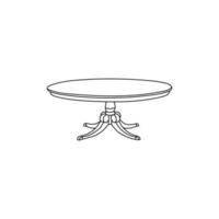 Round Table furniture minimalist logo, vector icon illustration design template