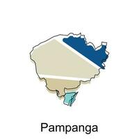 mapa de pampanga geométrico diseño, mundo mapa internacional vector modelo con contorno gráfico bosquejo estilo aislado en blanco antecedentes