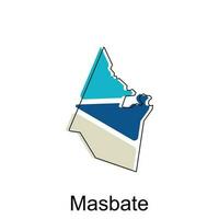Map of Masbate colorful modern geometric vector design, World map country vector illustration template