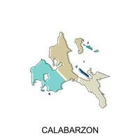 Map of Calabarzon geometric design, World Map International vector template with outline graphic sketch style isolated on white background