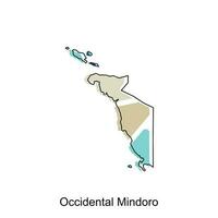 Map of Occidental Mindoro modern design, Philippines map illustration vector Design Template