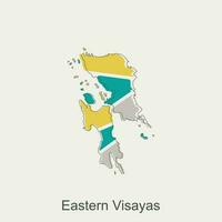 vector map of Eastern Visayas modern outline, High detailed vector Philippines map illustration vector Design Template