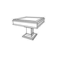Mahjong Table line art Furniture logo, modern template design, vector icon illustration