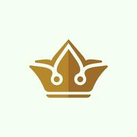 Crown modern luxury simple logo design, logotype element for template. vector