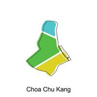 vector map of Choa Chu Kang colorful illustration template design on white background