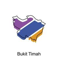 vector mapa de bukit timah vistoso ilustración modelo diseño en blanco antecedentes