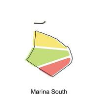 vector map of Marina South colorful illustration template design on white background