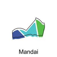 vector map of Mandai colorful illustration template design on white background