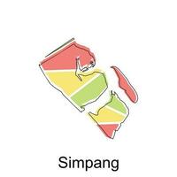 vector map of Simpang colorful illustration template design on white background