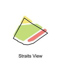 vector map of Straits View colorful illustration template design on white background