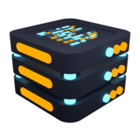 3D server icon. Computer server 3d render icon. Cloud computing. 3d render illustration png