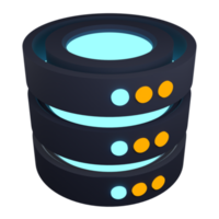 3d render of database. Database server 3d render icon. Network and database. Computer technology. 3d render illustration png