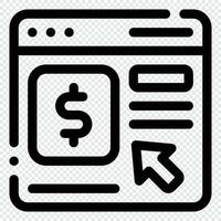 Pay Per Click Icon. Digital marketing concept. Outline icon vector