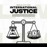 world day of International justice day Social Media post template vector