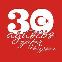 30 agustos zafer bayram kutlu olsun Turquía victoria día social medios de comunicación enviar plantilla, Turquía día vector