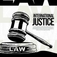 world day of International justice day Social Media post template vector