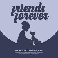 Happy friendship day greeting card social media post banner in Hindi calligraphy Mitrata Diwas means Happy Friendship Day, Mitra, friend, 30 july, august sunday, friendship bond, friends forever vector