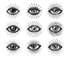 Providence illuminati eye, mason tattoo or symbol vector