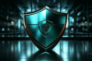 Security and health insurance represented by shield protect icon silhouette AI Generated photo
