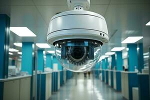 CCTV surveillance system ensures security in hospital ward room environment AI Generated photo