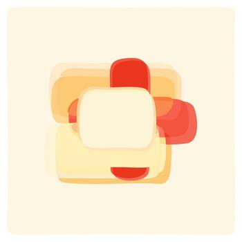 Abstract vector geometric shapes in warm colors. Vector abstract frame.