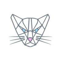 Cat's head. Vector simple geometric isolated illustration.