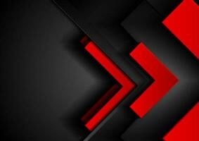 Red and black tech abstract background with arrows vector